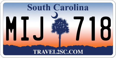 SC license plate MIJ718