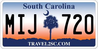 SC license plate MIJ720