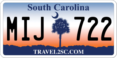 SC license plate MIJ722
