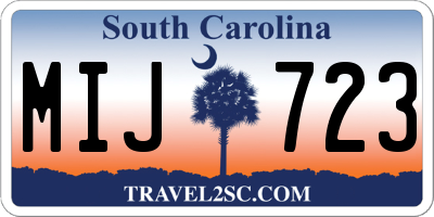 SC license plate MIJ723