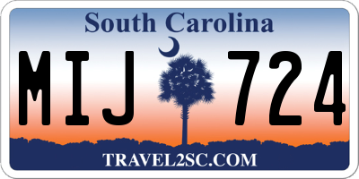 SC license plate MIJ724