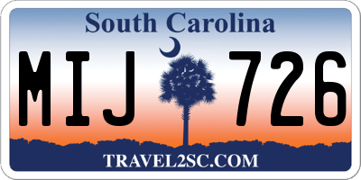 SC license plate MIJ726