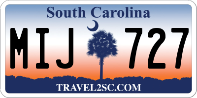 SC license plate MIJ727