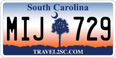 SC license plate MIJ729