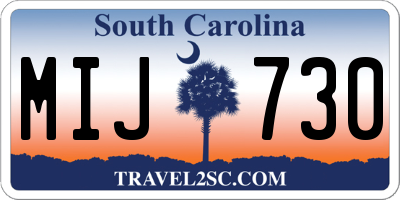 SC license plate MIJ730
