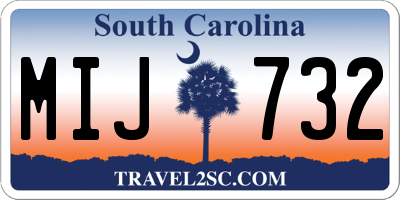 SC license plate MIJ732