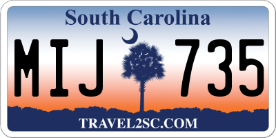 SC license plate MIJ735
