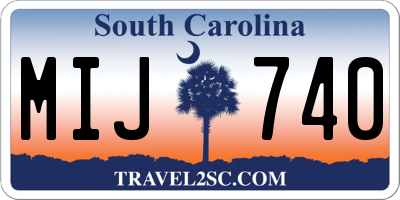SC license plate MIJ740