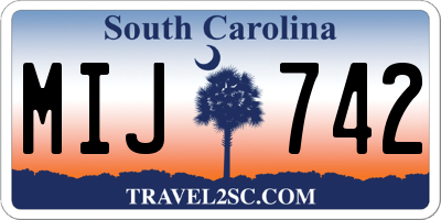 SC license plate MIJ742