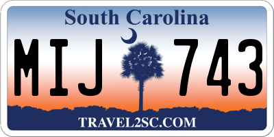 SC license plate MIJ743