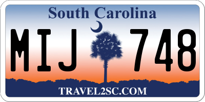 SC license plate MIJ748