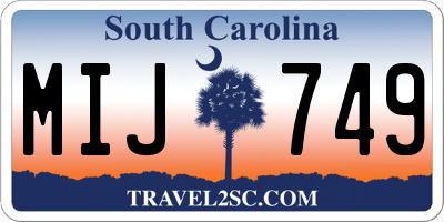 SC license plate MIJ749