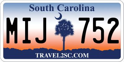 SC license plate MIJ752