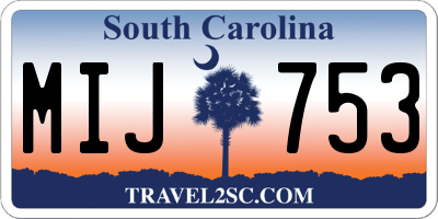 SC license plate MIJ753