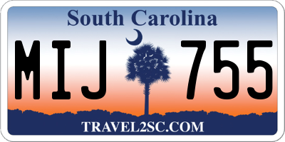 SC license plate MIJ755