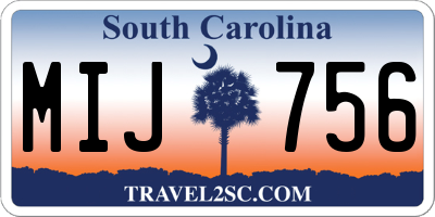 SC license plate MIJ756
