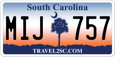 SC license plate MIJ757