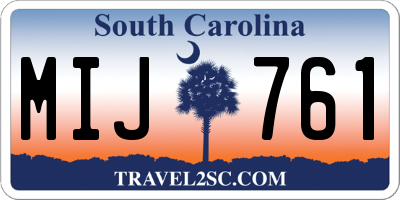 SC license plate MIJ761