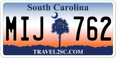 SC license plate MIJ762