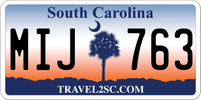 SC license plate MIJ763
