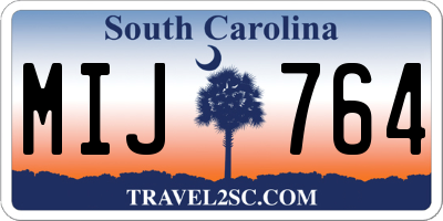 SC license plate MIJ764