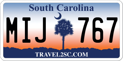 SC license plate MIJ767