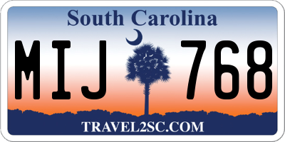 SC license plate MIJ768