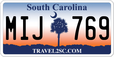 SC license plate MIJ769