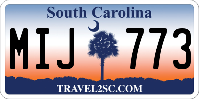 SC license plate MIJ773
