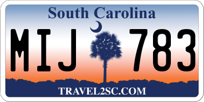 SC license plate MIJ783