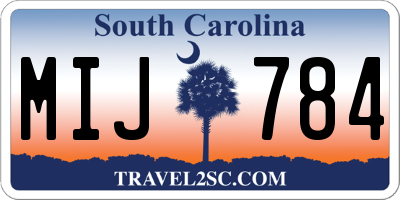 SC license plate MIJ784