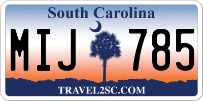 SC license plate MIJ785