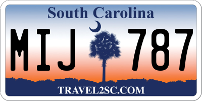 SC license plate MIJ787