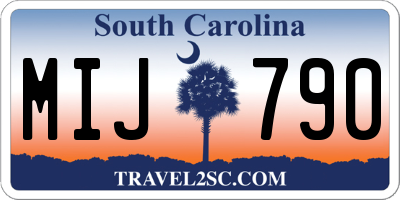 SC license plate MIJ790
