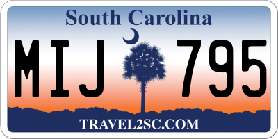 SC license plate MIJ795