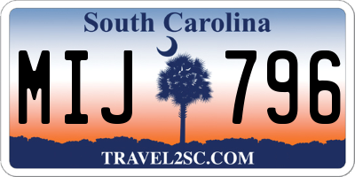 SC license plate MIJ796