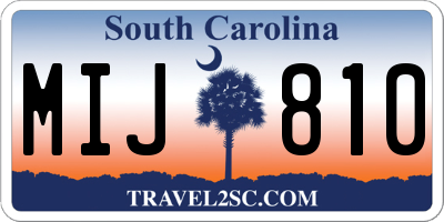 SC license plate MIJ810