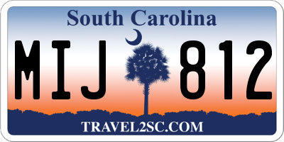 SC license plate MIJ812