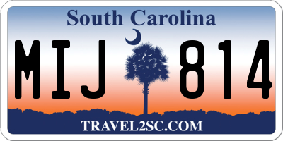 SC license plate MIJ814