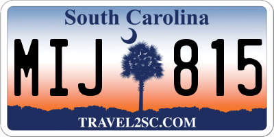 SC license plate MIJ815