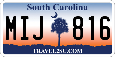 SC license plate MIJ816