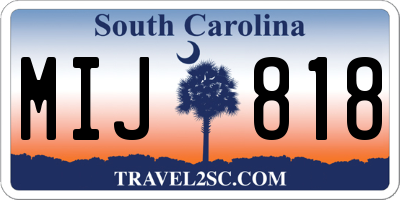 SC license plate MIJ818