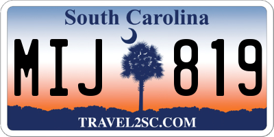 SC license plate MIJ819