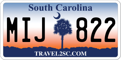 SC license plate MIJ822