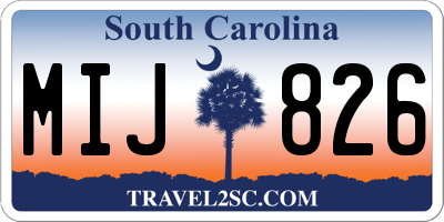 SC license plate MIJ826