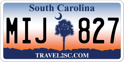 SC license plate MIJ827
