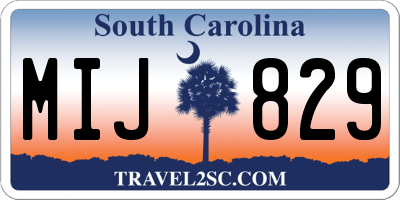 SC license plate MIJ829