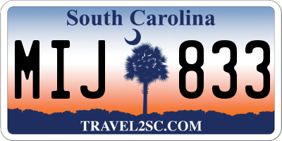 SC license plate MIJ833