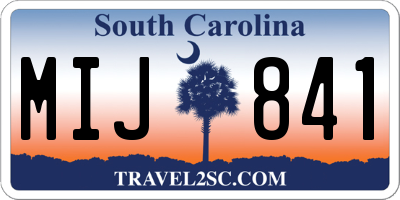 SC license plate MIJ841
