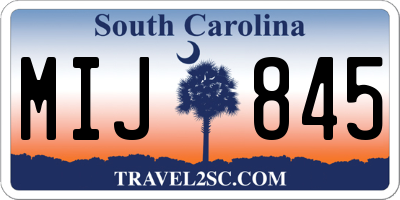 SC license plate MIJ845